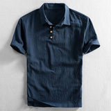 Dominik | Herren Leinen Kurzarm Polo Shirt