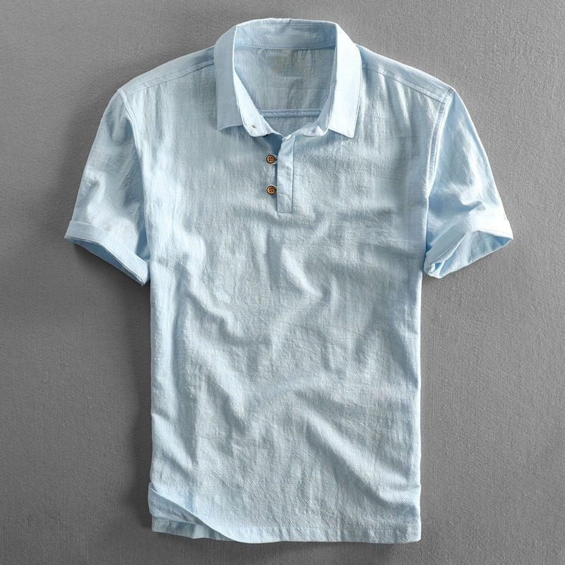 Dominik | Herren Leinen Kurzarm Polo Shirt