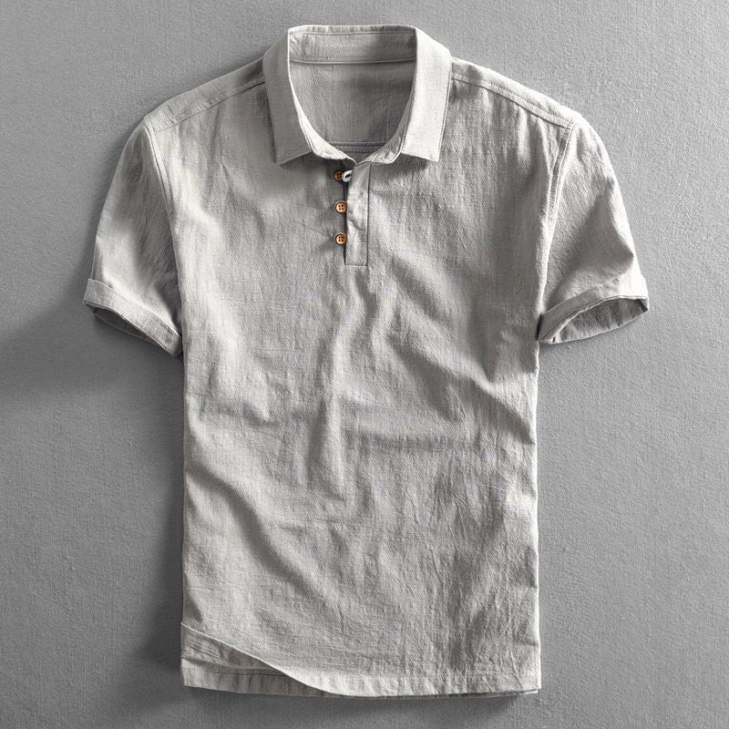 Dominik | Herren Leinen Kurzarm Polo Shirt
