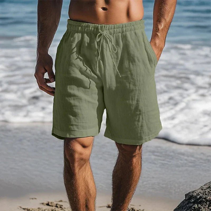 Christian | Herren Leinen Schnelltrocknende Badeshorts Mittelllänge