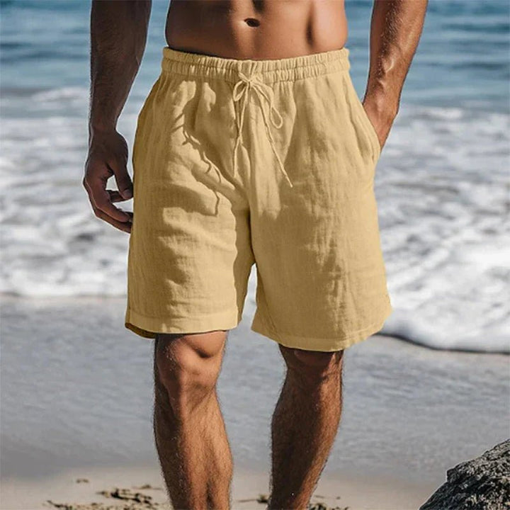 Christian | Herren Leinen Schnelltrocknende Badeshorts Mittelllänge