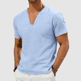 Sebastian | Herren Leinen V-Ausschnitt Kurzarm T-Shirt