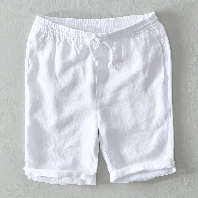 Lukas | Herren Linen Bermuda Shorts mit Kordelzug