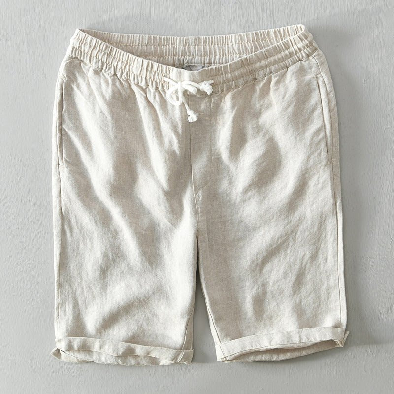Lukas | Herren Linen Bermuda Shorts mit Kordelzug