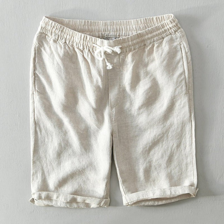 Lukas | Herren Linen Bermuda Shorts mit Kordelzug