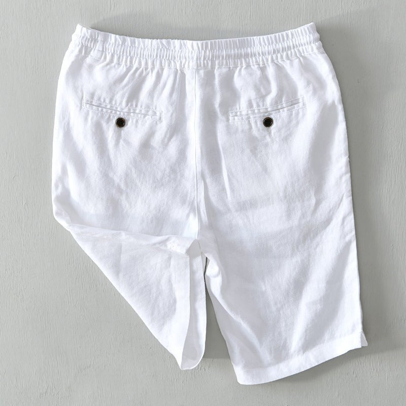 Lukas | Herren Linen Bermuda Shorts mit Kordelzug