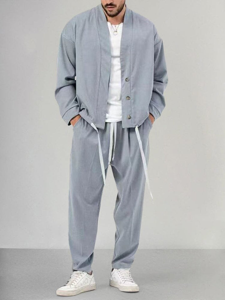 Thomas | Herren Olivgrünes Two-Piece Set Loungewear Relaxed-Fit