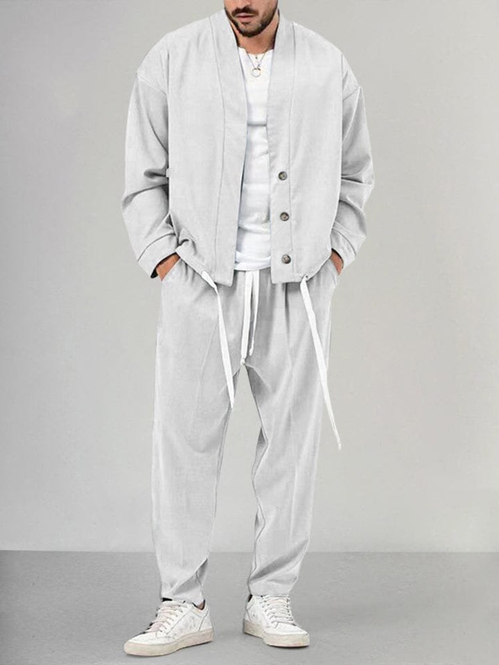 Thomas | Herren Olivgrünes Two-Piece Set Loungewear Relaxed-Fit