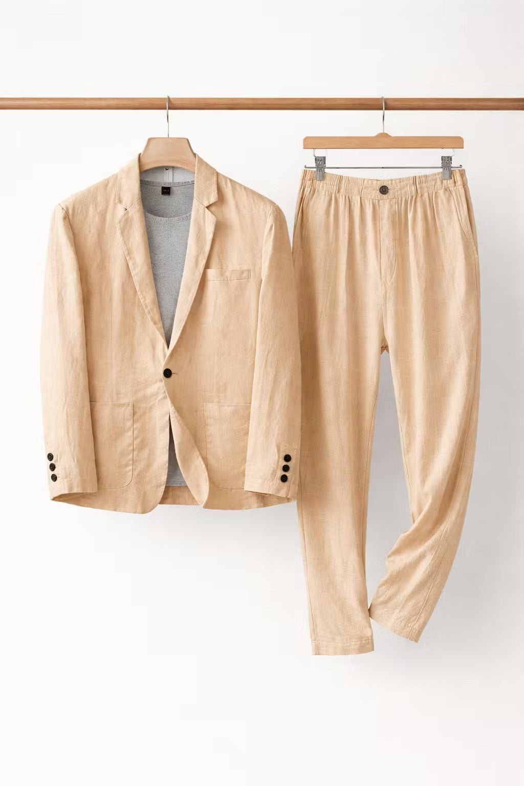 Simon | Herren Leinen-Set mit Relaxter Passform aus Blazer und Hose