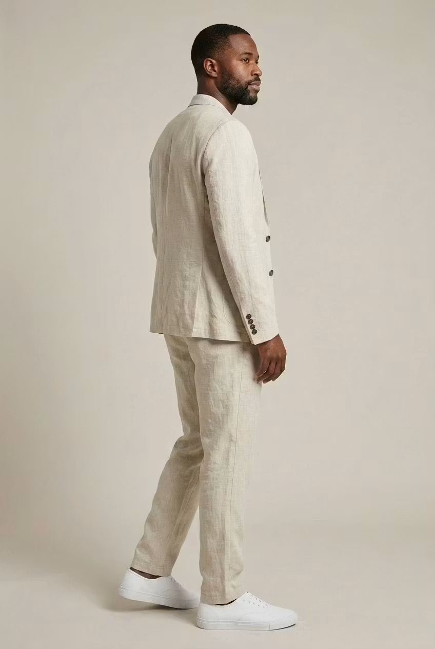 Simon | Herren Leinen-Set mit Relaxter Passform aus Blazer und Hose