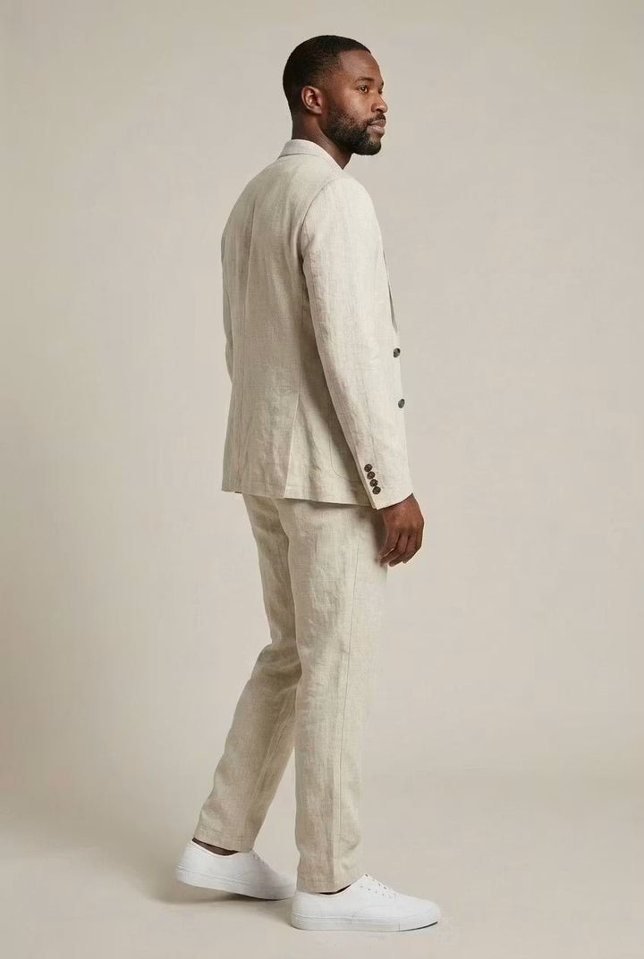 Simon | Herren Leinen-Set mit Relaxter Passform aus Blazer und Hose