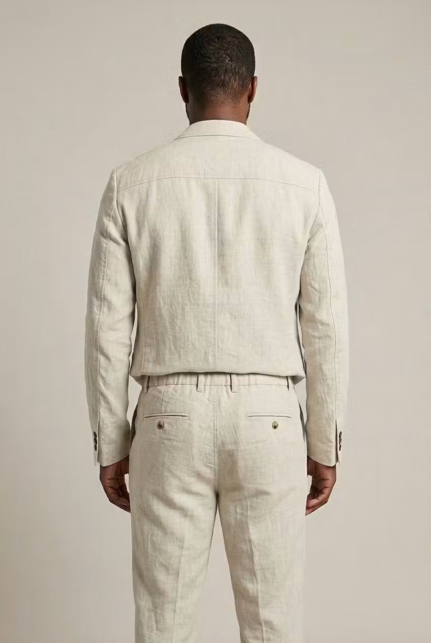 Simon | Herren Leinen-Set mit Relaxter Passform aus Blazer und Hose