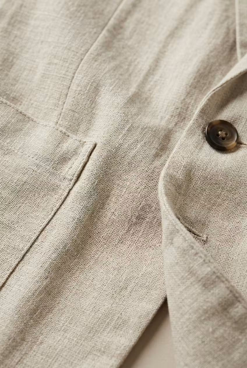 Simon | Herren Leinen-Set mit Relaxter Passform aus Blazer und Hose