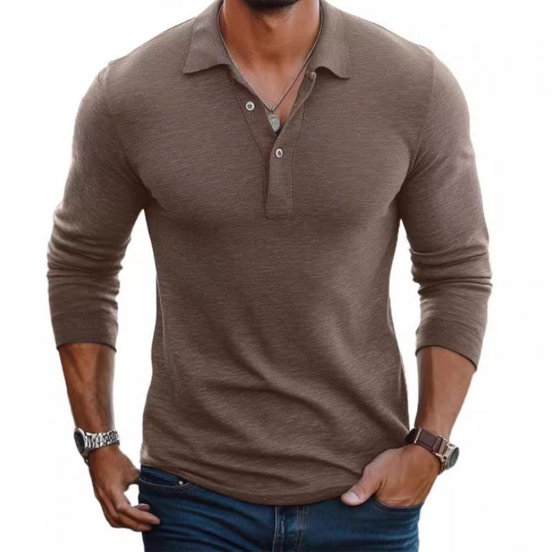 Niklas | Herren Satin-Optik Langarm Slim-Fit Polo-Shirt