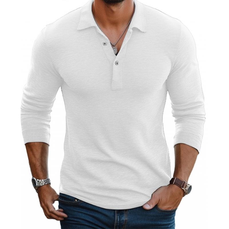 Niklas | Herren Satin-Optik Langarm Slim-Fit Polo-Shirt