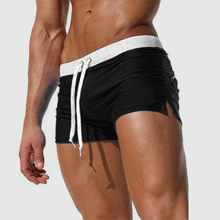 Simon | Herren Slim-Fit Kurze Badehose mit Kordelzug