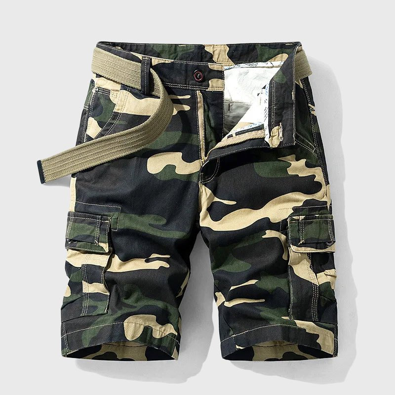 Matthias | Herren Tarnmuster Cargo Short mit Gürtel