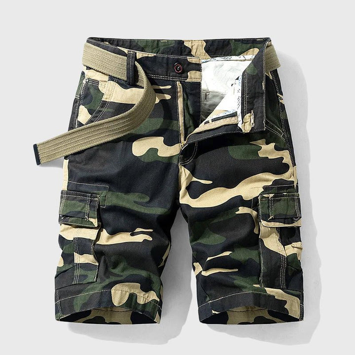 Matthias | Herren Tarnmuster Cargo Short mit Gürtel