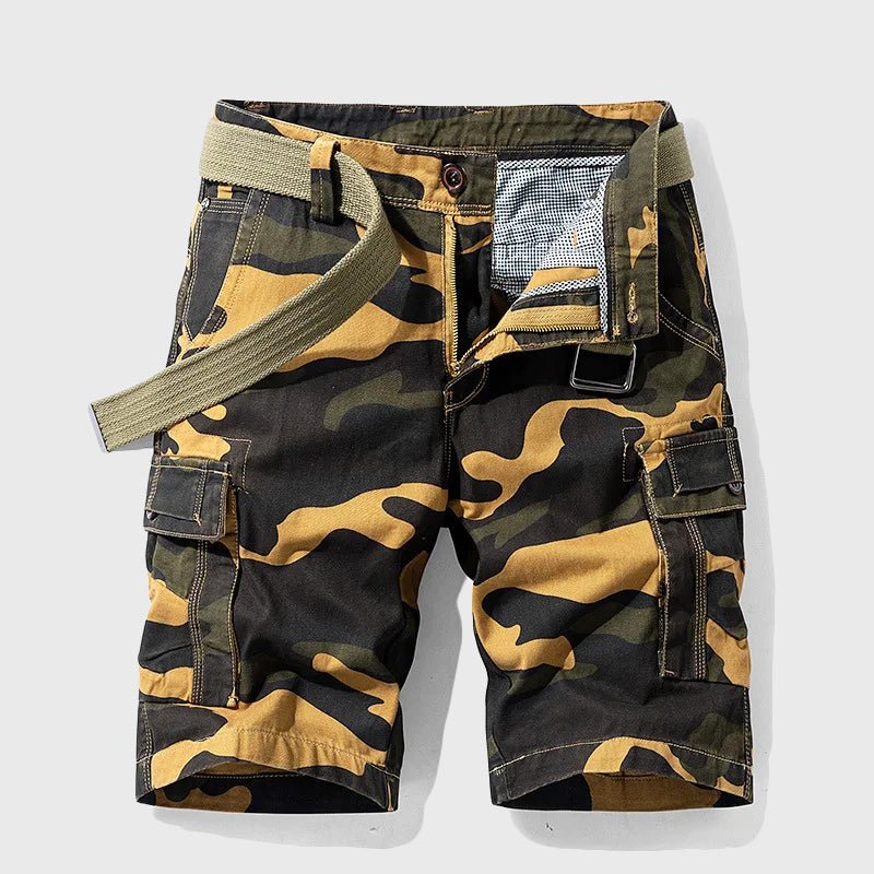 Matthias | Herren Tarnmuster Cargo Short mit Gürtel