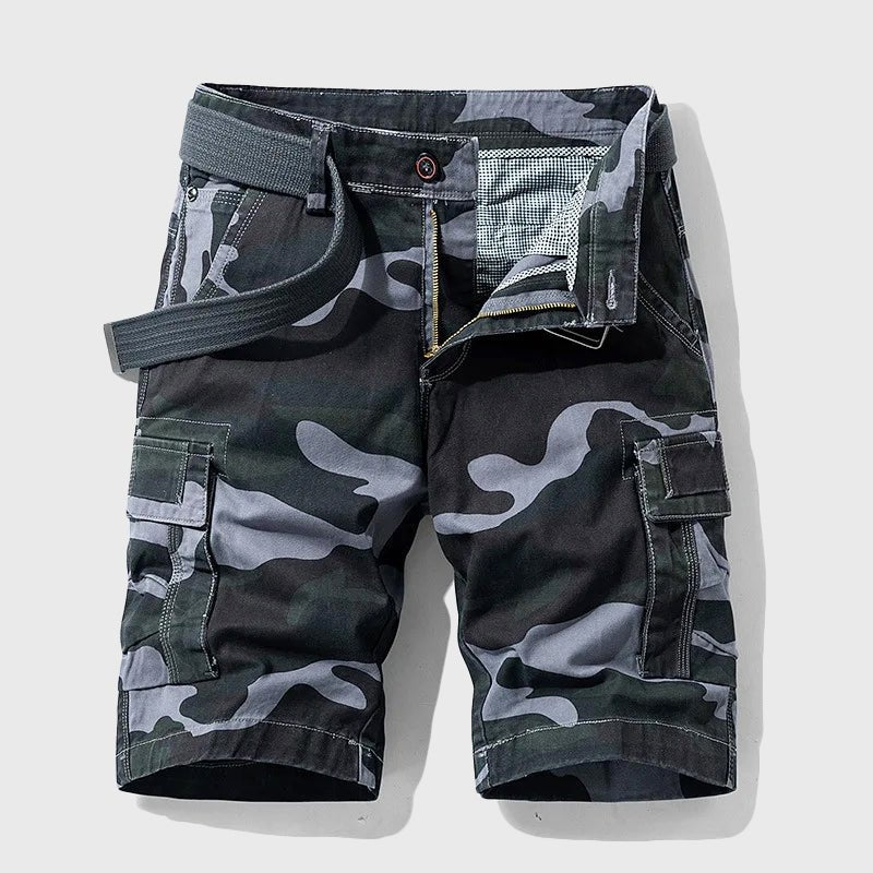 Matthias | Herren Tarnmuster Cargo Short mit Gürtel