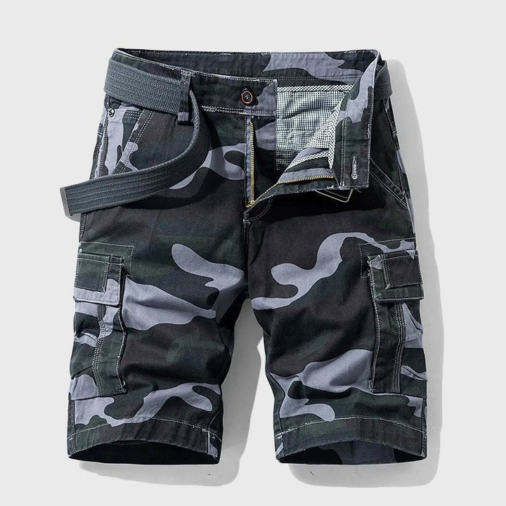 Matthias | Herren Tarnmuster Cargo Short mit Gürtel