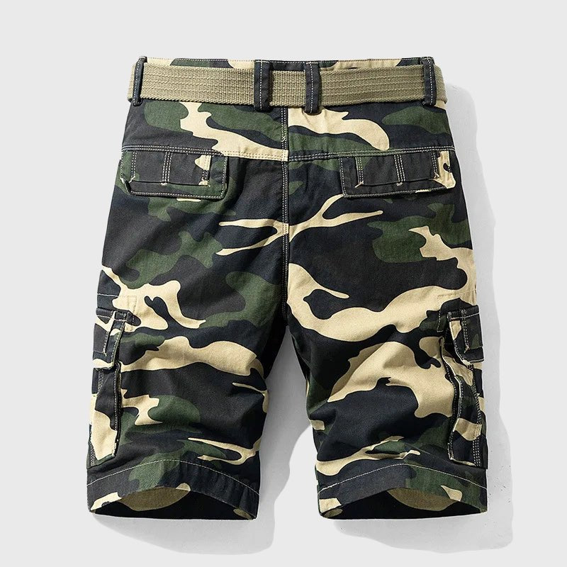 Matthias | Herren Tarnmuster Cargo Short mit Gürtel