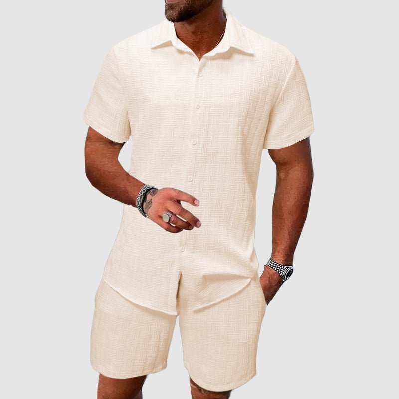 Thomas | Herren Zweiteiliges Kurzarm Jacquard Set