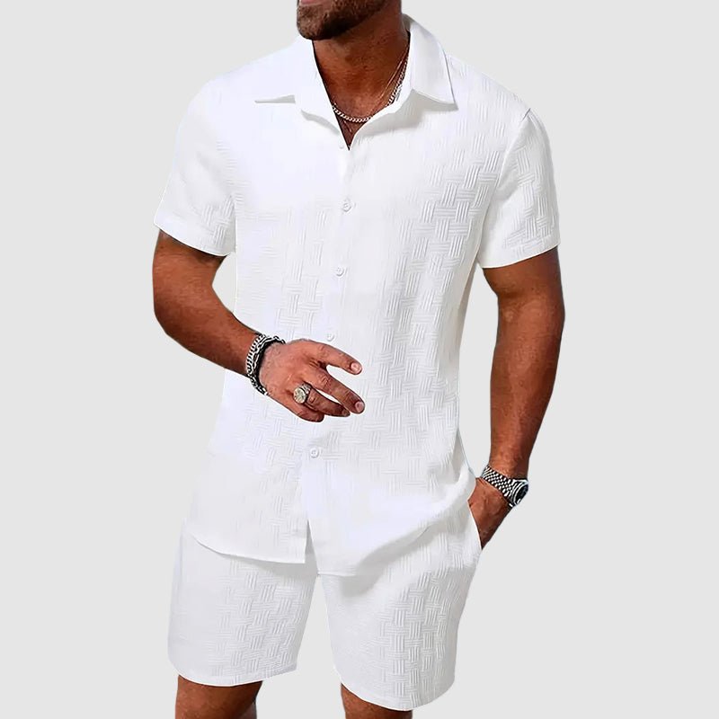 Thomas | Herren Zweiteiliges Kurzarm Jacquard Set