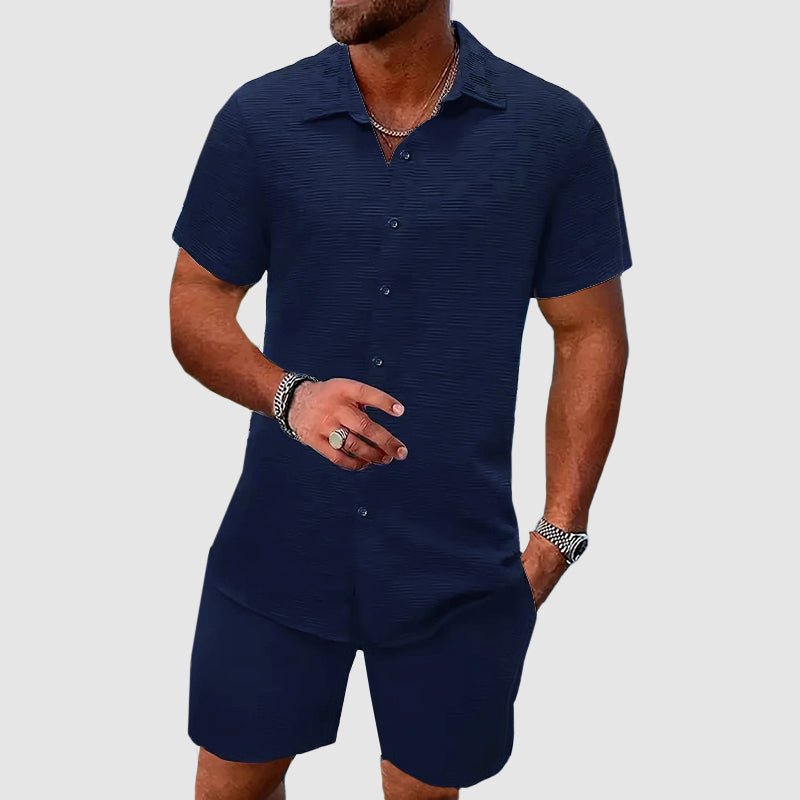 Thomas | Herren Zweiteiliges Kurzarm Jacquard Set
