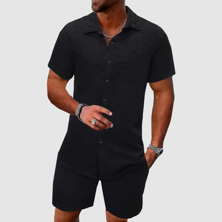 Thomas | Herren Zweiteiliges Kurzarm Jacquard Set