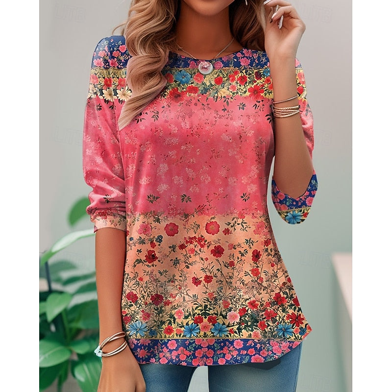 Marlis | Blumiges Langarm-Shirt
