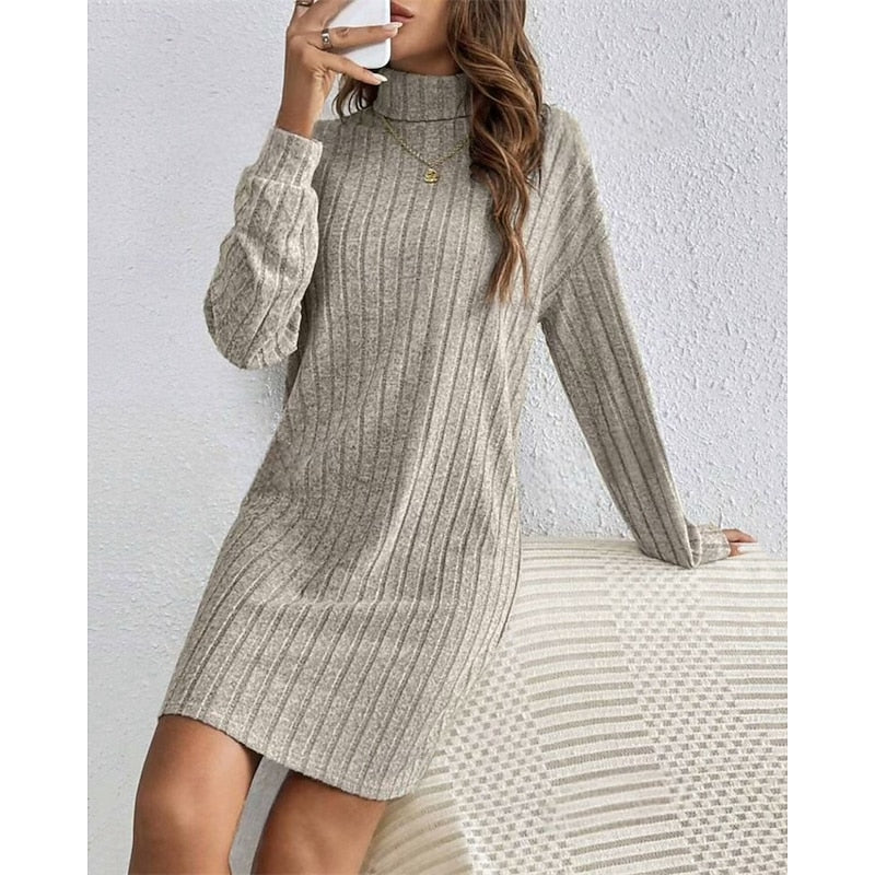Wilma | Kuscheliges Rollkragen-Strickkleid