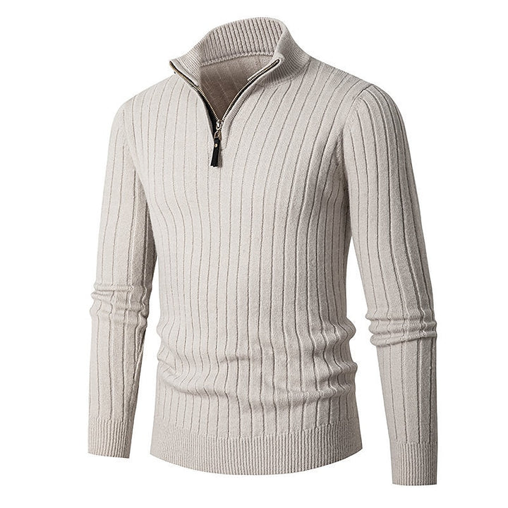 Reinhart | Gerippter Troyer-Pullover mit Reißverschluss