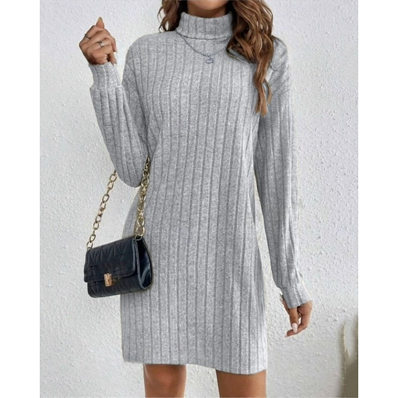 Wilma | Kuscheliges Rollkragen-Strickkleid