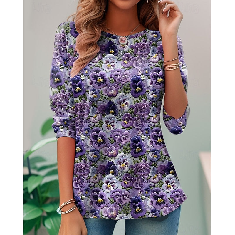 Marlis | Blumiges Langarm-Shirt
