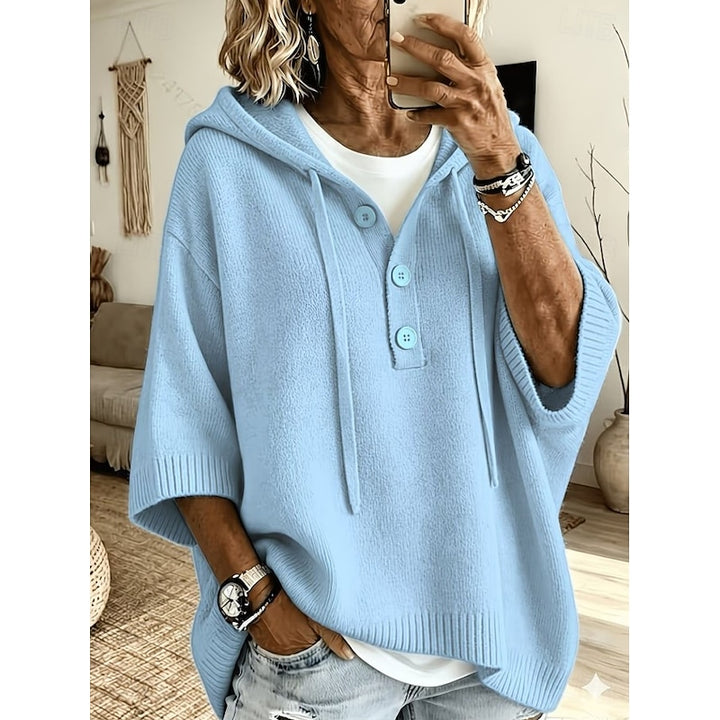 Miriam | Lässiger Kapuzenpullover mit Knopfleiste