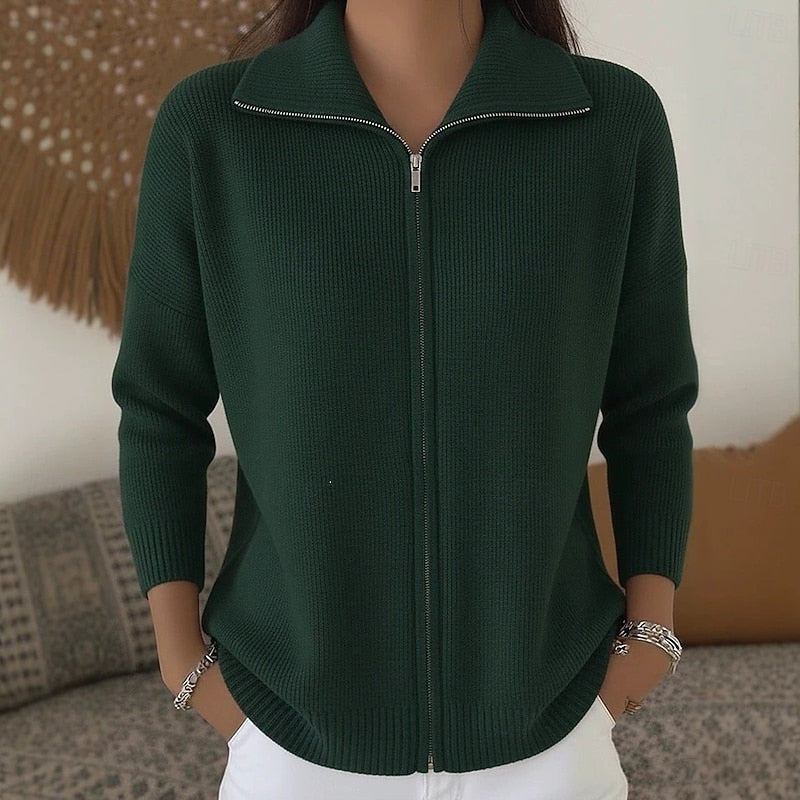 Annegret | Elegante Zip-Strickjacke