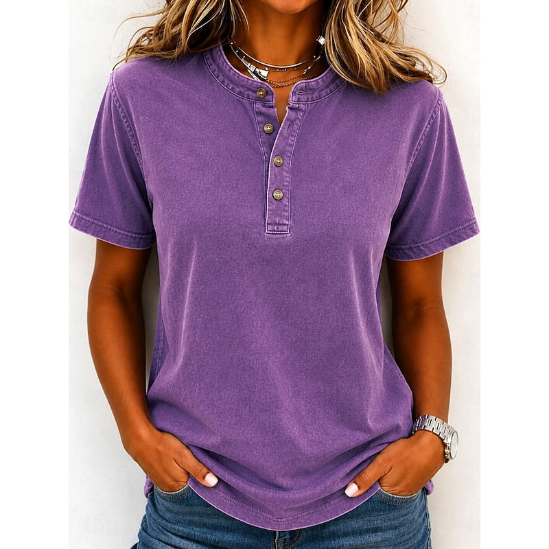 Sabine | Lässiges Henley-Shirt im Vintage-Stil