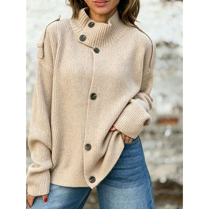 Adelheid | Kuschelige Strickjacke mit Stehkragen