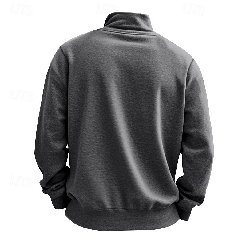 Gerwin | Legerer Troyer-Sweater mit kurzem Reißverschluss