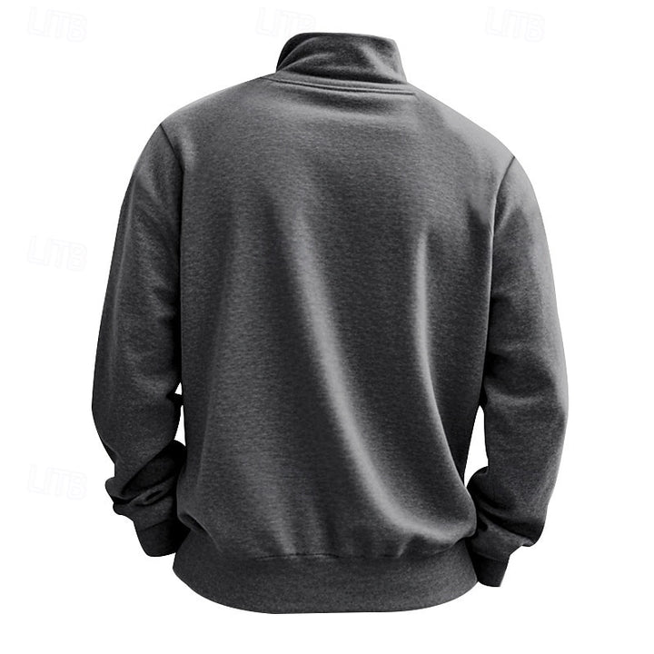 Gerwin | Legerer Troyer-Sweater mit kurzem Reißverschluss