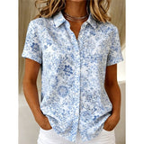 Erna | Florale Sommerbluse mit Kragen