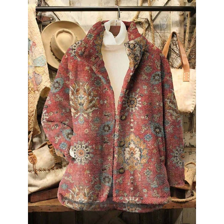 Jutta | Kuschelige Jacke mit Blütenmuster