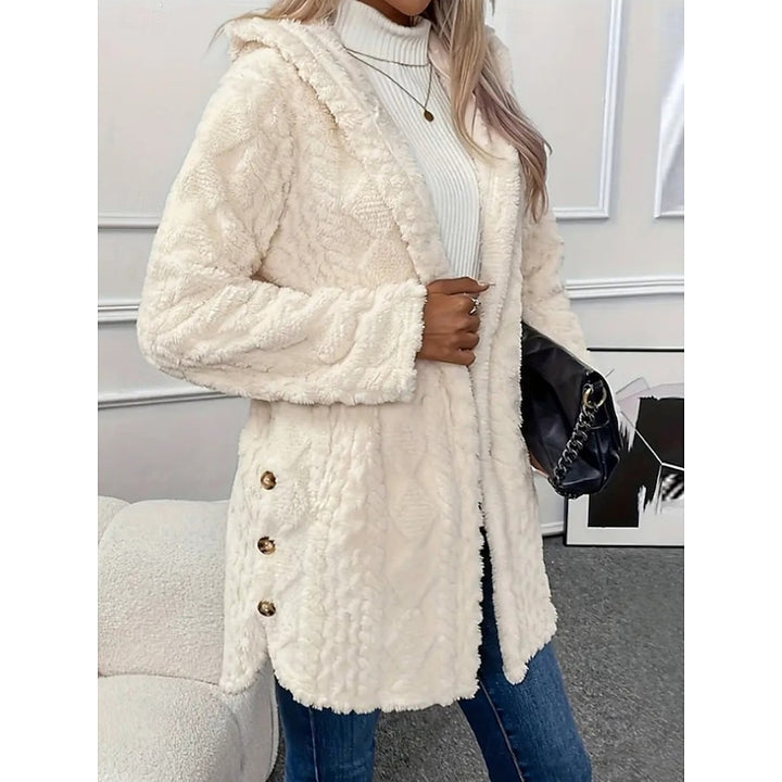 Ingrid | Kuschelige Kapuzenjacke mit Knopfleiste
