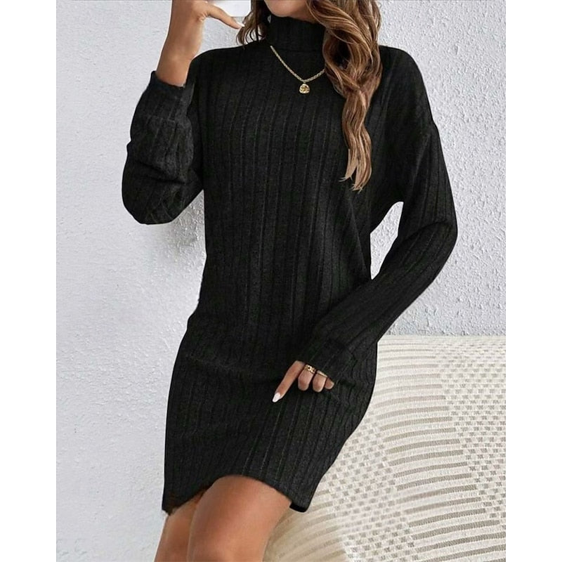 Wilma | Kuscheliges Rollkragen-Strickkleid