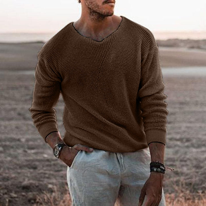 Sven | Feiner Strickpullover mit V-Ausschnitt