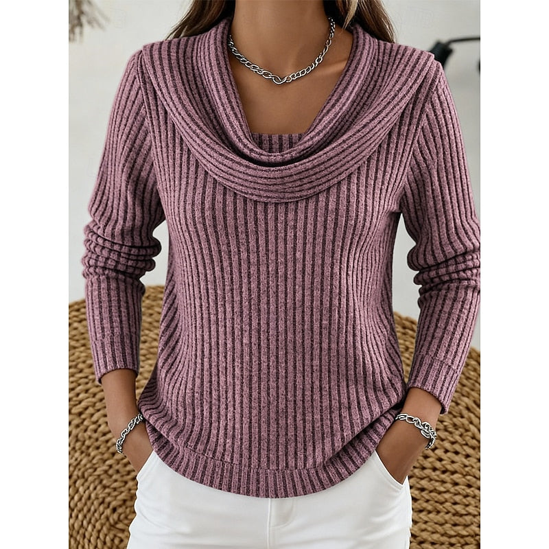 Antonia | Weicher Wasserfall-Pullover mit Rippstruktur