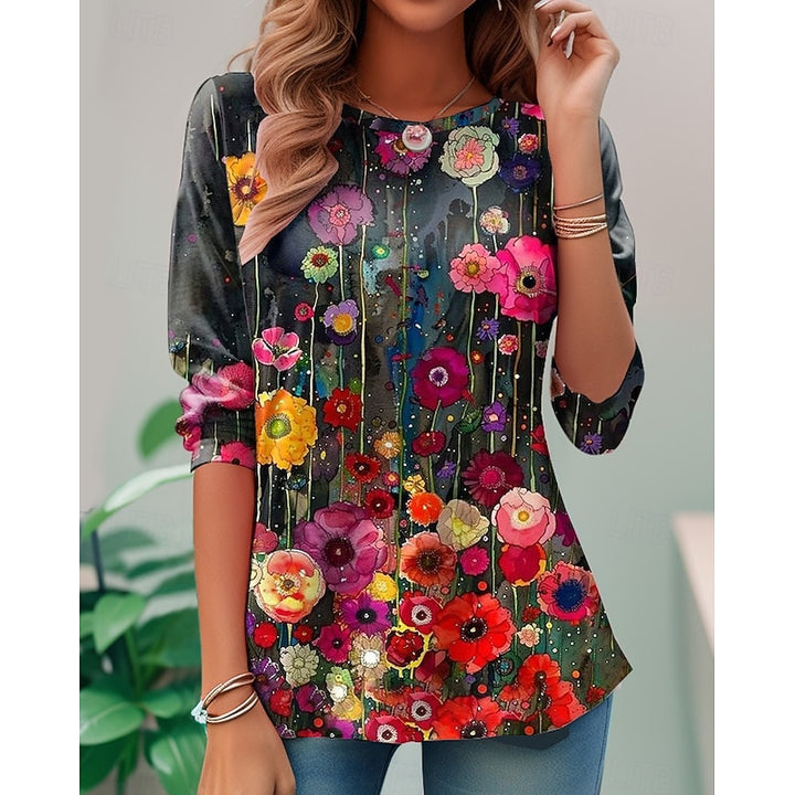 Marlis | Blumiges Langarm-Shirt
