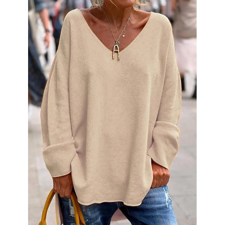 Traute | Lässiger Oversize-Pullover mit V-Ausschnitt