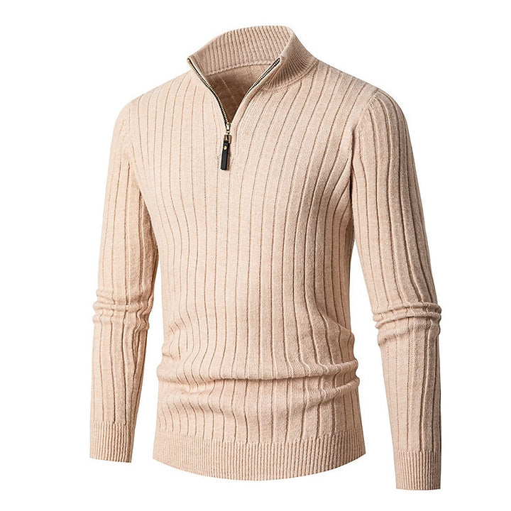 Reinhart | Gerippter Troyer-Pullover mit Reißverschluss